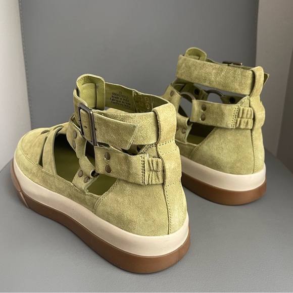 New Free People Bodhi Fisher Sneaker Olive Moss Size 10 - Picture 6 of 16